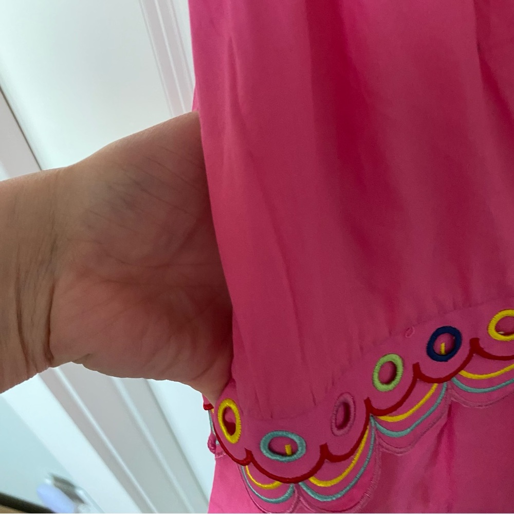 ❗️FINAL❗️NWT CeliaB Marilla Pink Dress Scalloped Eyelet Detail XL - Picture 13 of 16